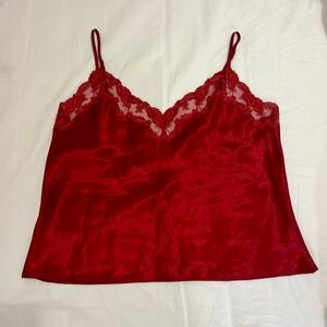 Red Lace Trim Camisole
